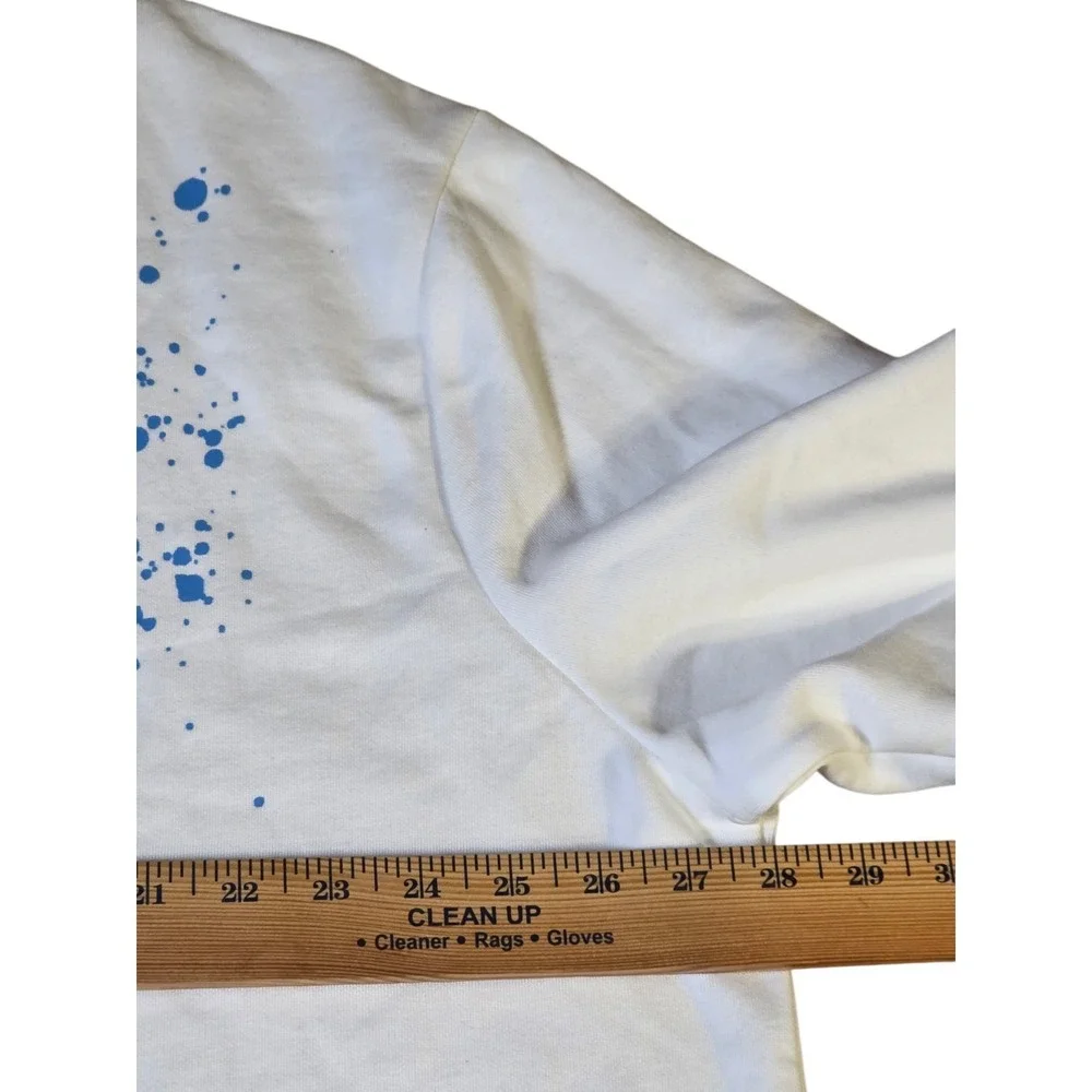 Polo Ralph Lauren Tie Dye Logo Crewneck Sweatshirt‎ Mens XXL White Blue Splatter